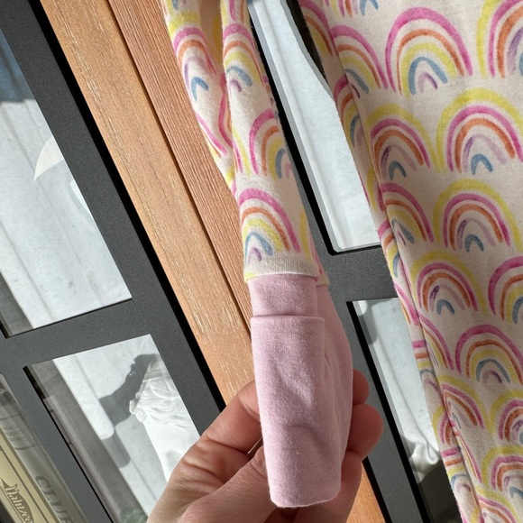 Little Sleepies pastel rainbows print footies zippy pajamas sleeper baby girl - Picture 7 of 7